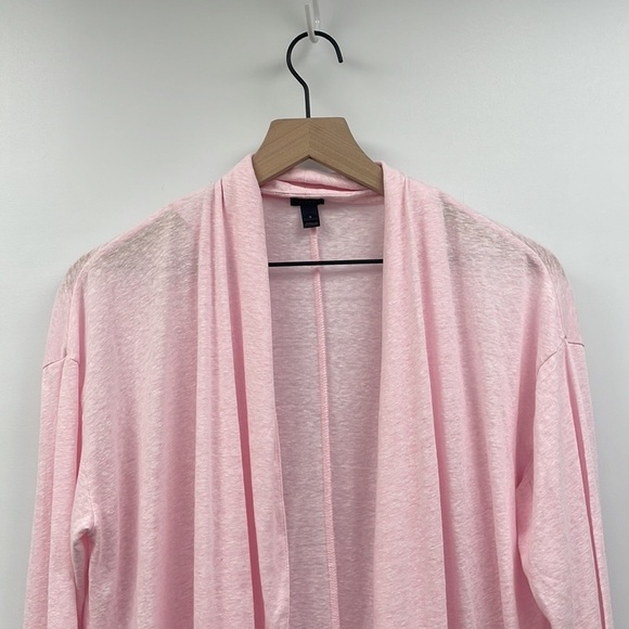 J. Crew Open Front Cardigan Slub Cotton Lightweight Sweater Minimalist Pink - Picture 2 of 7